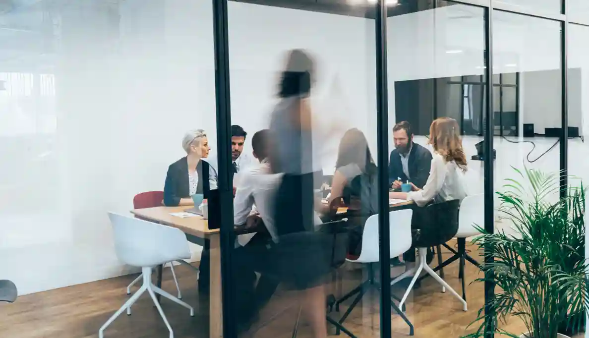 Group of people having a meeting in a conference room.