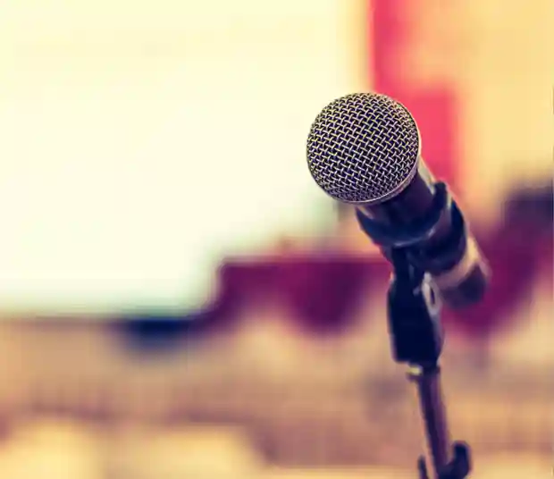 microphone on a stand